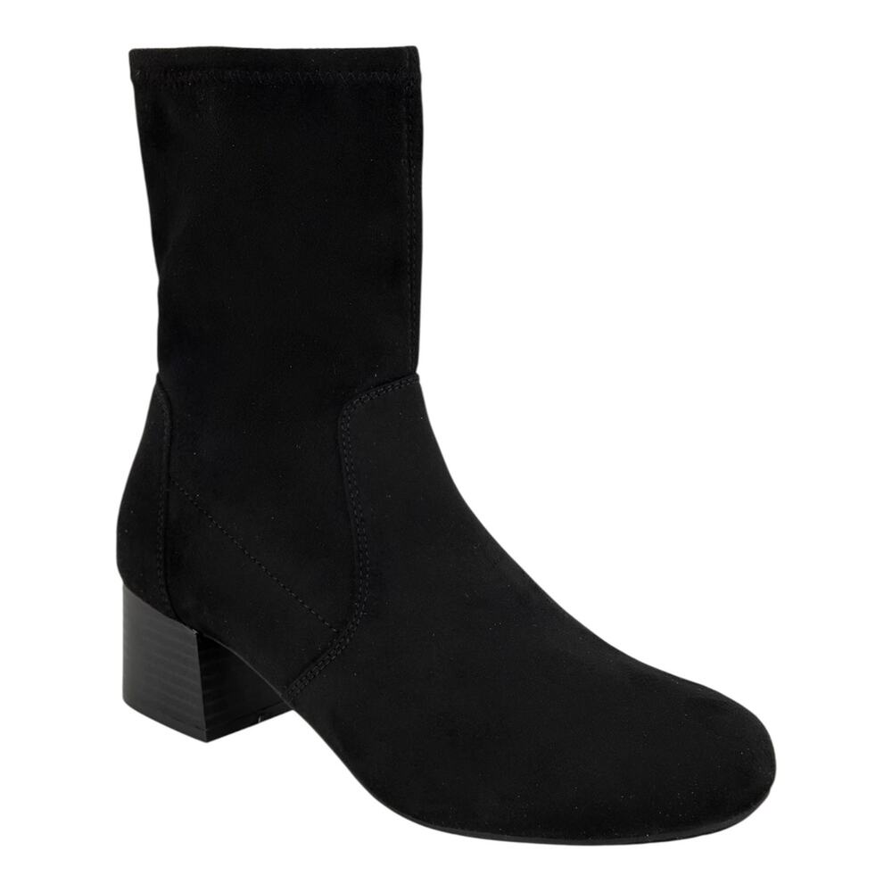 Kenneth Cole Reaction Women's Road Stretch Block Heel Booties Black Size 8